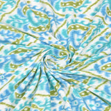 Turquoise Glow Ethnic Ikat Bedsheet