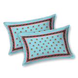 Aqua Bloom Vine Printed Bedsheet