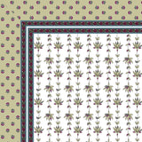 Lime Bloom Vine Printed Bedsheet