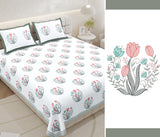 Grey Tulip Bloom Bedsheet