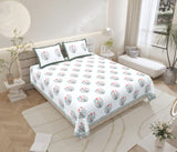 Grey Tulip Bloom Bedsheet