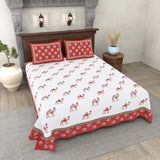 Red Camel Jaipuri Printed Bedsheet