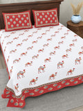 Red Camel Jaipuri Printed Bedsheet