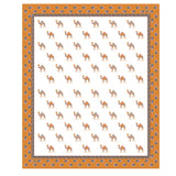 Orange Camel Jaipuri Printed Bedsheet