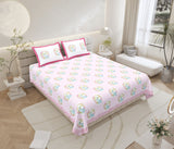 Peach Tulip Bloom Bedsheet