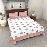 Pink Floral Charm Printed Bedsheet