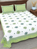 Green Floral Charm Printed Bedsheet