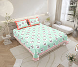 Mint Palm Paradise Bedsheet