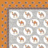 Amber Camel Circle Print Bedsheet