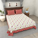 Ruby Camel Circle Print Bedsheet