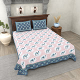 Blue Mist Camel Circle Print Bedsheet