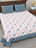 Blue Mist Camel Circle Print Bedsheet