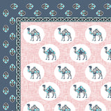 Blue Mist Camel Circle Print Bedsheet
