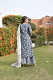 MANUKUNJ BLUE AND WHITE COTTON SHARARA DRESS