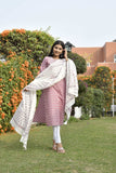 MANUKUNJ PINK GOTA COTTON SUIT SET