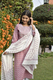 MANUKUNJ PINK GOTA COTTON SUIT SET