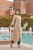 MANUKUNJ TEAL YELLOWISH SUIT SET