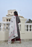 MANUKUNJ BLACK AND MAHROON KURTA SET