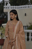 MANUKUNJ BROWN PRINTED SHARARA SUIT SET