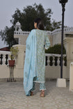MANUKUNJ CORAL BLUE COTTON SUIT SET